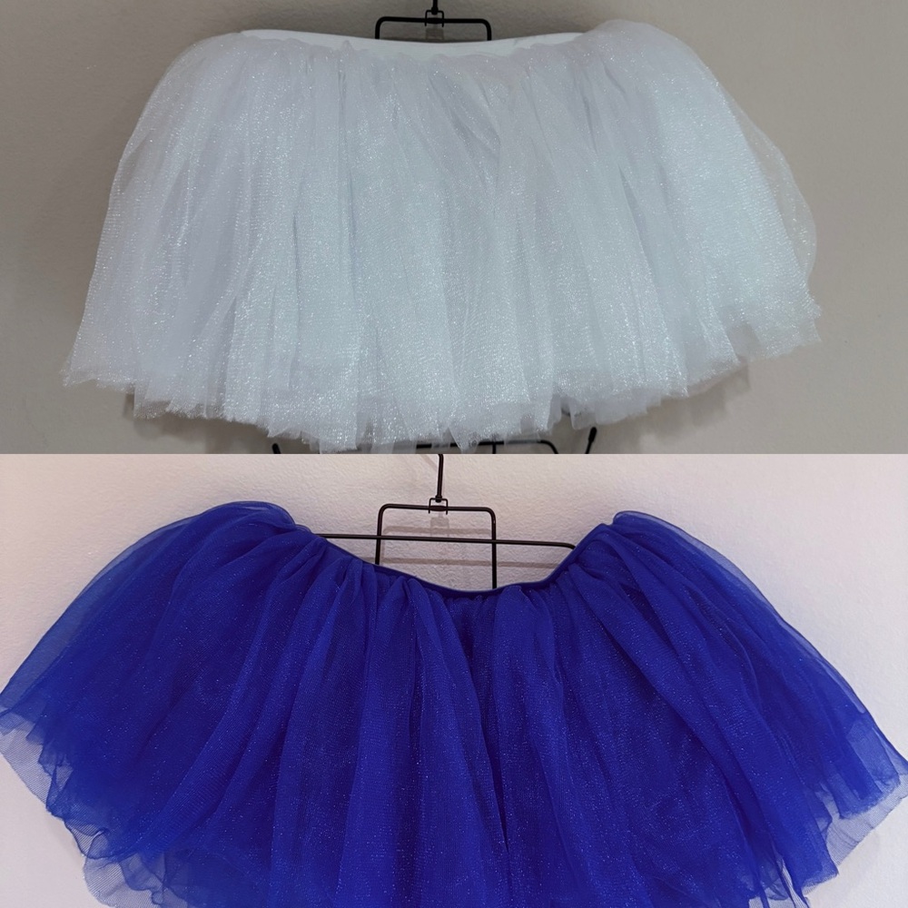 Tutu Skirts - Set of 2 White and Blue